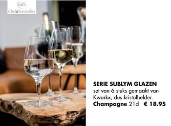 Aanbiedingen Serie sublym glazen champagne - Chef &amp; Sommelier - Geldig van 26/04/2021 tot 24/05/2021 bij Multi Bazar