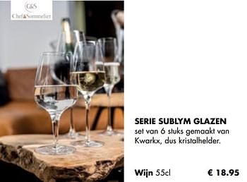 Aanbiedingen Serie sublym glazen wijn - Chef &amp; Sommelier - Geldig van 26/04/2021 tot 24/05/2021 bij Multi Bazar