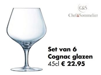 Aanbiedingen Set van 6 cognac glazen - Chef &amp; Sommelier - Geldig van 26/04/2021 tot 24/05/2021 bij Multi Bazar