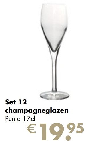 Aanbiedingen Set 12 champagneglazen - Huismerk - Multi Bazar - Geldig van 26/04/2021 tot 24/05/2021 bij Multi Bazar
