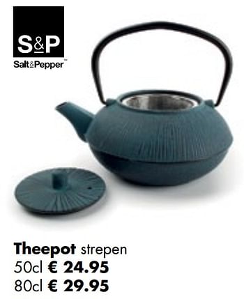 Aanbiedingen Theepot strepen - Salt &amp; Pepper - Geldig van 26/04/2021 tot 24/05/2021 bij Multi Bazar