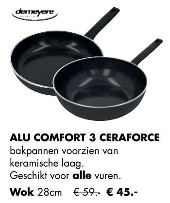 Aanbiedingen Alu comfort 3 ceraforce wok - Demeyere - Geldig van 26/04/2021 tot 24/05/2021 bij Multi Bazar