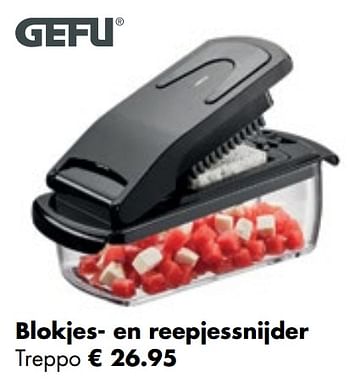 Aanbiedingen Blokjes- en reepjessnijder - Gefu - Geldig van 26/04/2021 tot 24/05/2021 bij Multi Bazar