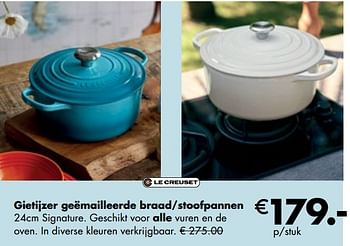 Aanbiedingen Gietijzer geëmailleerde braad-stoofpannen - Le creuset - Geldig van 26/04/2021 tot 24/05/2021 bij Multi Bazar