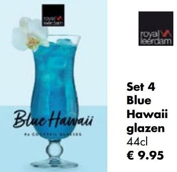 Aanbiedingen Set 4 blue hawaii glazen - Royal Amsterdam - Geldig van 26/04/2021 tot 24/05/2021 bij Multi Bazar