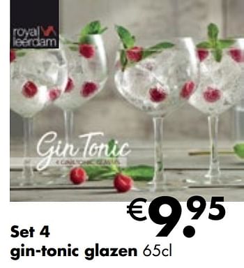 Aanbiedingen Set 4 gin-tonic glazen - Royal Amsterdam - Geldig van 26/04/2021 tot 24/05/2021 bij Multi Bazar