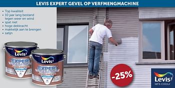 Aanbiedingen Levis expert gevel op verfmengmachine -25% - Levis - Geldig van 27/04/2021 tot 24/05/2021 bij Zelfbouwmarkt