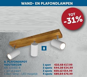 Aanbiedingen Plafondspot houtdecor - Geldig van 27/04/2021 tot 24/05/2021 bij Zelfbouwmarkt
