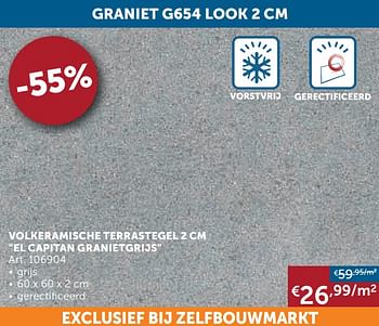 Aanbiedingen Volkeramische terrastegel 2 cm el capitan granietgrijs - Geldig van 27/04/2021 tot 24/05/2021 bij Zelfbouwmarkt