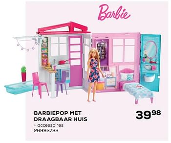 Aanbiedingen Barbiepop met draagbaar huis - Mattel - Geldig van 20/04/2021 tot 25/05/2021 bij Supra Bazar