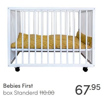 Aanbiedingen Bebies first box standerd - bebiesfirst - Geldig van 25/04/2021 tot 01/05/2021 bij Baby & Tiener Megastore