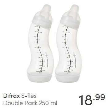Aanbiedingen Difrax s-fles double pack - Difrax - Geldig van 25/04/2021 tot 01/05/2021 bij Baby & Tiener Megastore