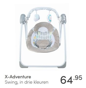 Aanbiedingen X-adventure swing, in drie kleuren - Xadventure - Geldig van 25/04/2021 tot 01/05/2021 bij Baby & Tiener Megastore
