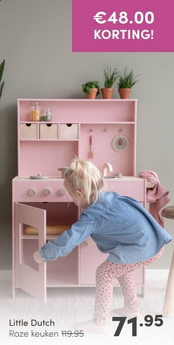 Aanbiedingen Little dutch roze keuken - Little Dutch - Geldig van 25/04/2021 tot 01/05/2021 bij Baby & Tiener Megastore