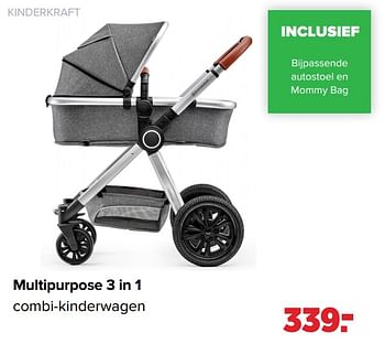 Aanbiedingen Multipurpose 3 in 1 combi-kinderwagen - Kinderkraft - Geldig van 19/04/2021 tot 15/05/2021 bij Baby-Dump