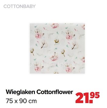 Aanbiedingen Wieglaken cottonflower - Cottonbaby  - Geldig van 19/04/2021 tot 15/05/2021 bij Baby-Dump