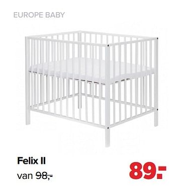 Aanbiedingen Felix ii - Europe baby - Geldig van 19/04/2021 tot 15/05/2021 bij Baby-Dump