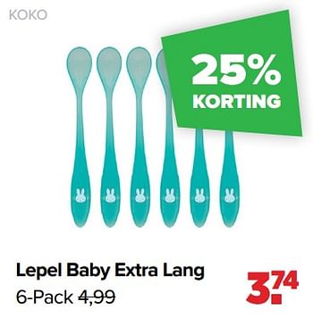 Aanbiedingen Lepel baby extra lang - Koko - Geldig van 19/04/2021 tot 15/05/2021 bij Baby-Dump