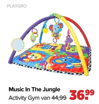 Aanbiedingen Music in the jungle activity gym - Playgro - Geldig van 19/04/2021 tot 15/05/2021 bij Baby-Dump