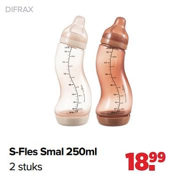 Aanbiedingen S-fles smal - Difrax - Geldig van 19/04/2021 tot 15/05/2021 bij Baby-Dump