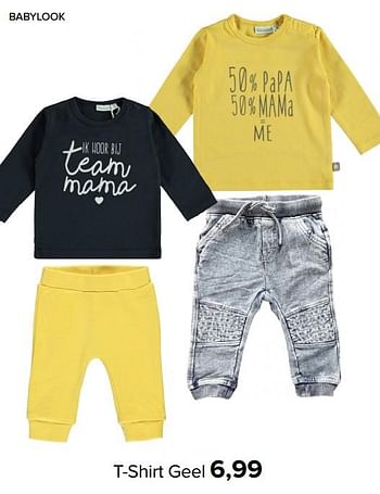 Aanbiedingen T-shirt geel - Baby look - Geldig van 19/04/2021 tot 15/05/2021 bij Baby-Dump