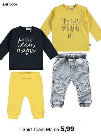 Aanbiedingen T-shirt team mama - Baby look - Geldig van 19/04/2021 tot 15/05/2021 bij Baby-Dump