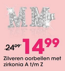 Aanbiedingen Zilveren oorbellen met zirkonia a t-m z - Huismerk - Lucardi - Geldig van 22/04/2021 tot 09/05/2021 bij Lucardi