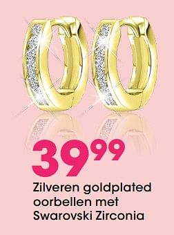Aanbiedingen Zilveren goldplated oorbellen met swarovski zirconia - Huismerk - Lucardi - Geldig van 22/04/2021 tot 09/05/2021 bij Lucardi