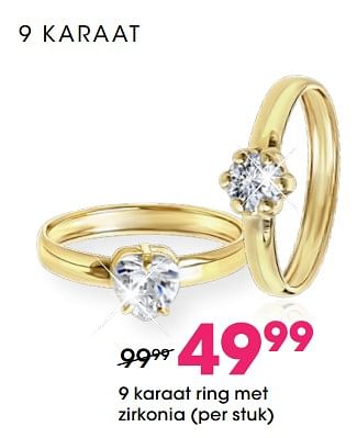 Aanbiedingen 9 karaat ring met zirkonia - Huismerk - Lucardi - Geldig van 22/04/2021 tot 09/05/2021 bij Lucardi