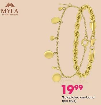 Aanbiedingen Goldplated armband - Myla - Geldig van 22/04/2021 tot 09/05/2021 bij Lucardi
