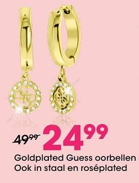 Aanbiedingen Goldplated guess oorbellen - Guess - Geldig van 22/04/2021 tot 09/05/2021 bij Lucardi