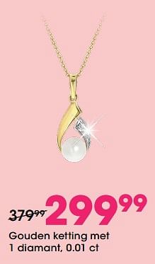 Aanbiedingen Gouden ketting met 1 diamant, 0.01 ct - Huismerk - Lucardi - Geldig van 22/04/2021 tot 09/05/2021 bij Lucardi