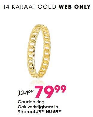 Aanbiedingen Gouden ring - Huismerk - Lucardi - Geldig van 22/04/2021 tot 09/05/2021 bij Lucardi