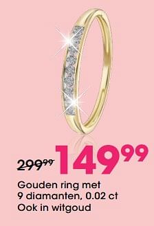 Aanbiedingen Gouden ring met 9 diamanten, 0.02 ct - Huismerk - Lucardi - Geldig van 22/04/2021 tot 09/05/2021 bij Lucardi