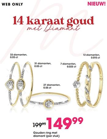 Aanbiedingen Gouden ring met diamant - Huismerk - Lucardi - Geldig van 22/04/2021 tot 09/05/2021 bij Lucardi