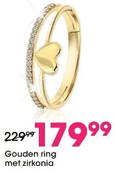 Aanbiedingen Gouden ring met zirkonia - Huismerk - Lucardi - Geldig van 22/04/2021 tot 09/05/2021 bij Lucardi