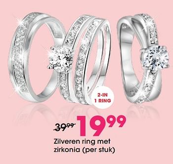 Aanbiedingen Zilveren ring met zirkonia - Huismerk - Lucardi - Geldig van 22/04/2021 tot 09/05/2021 bij Lucardi