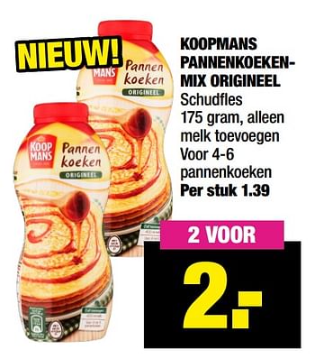 Aanbiedingen Koopmans pannenkoekenmix origineel - Koopmans - Geldig van 26/04/2021 tot 09/05/2021 bij Big Bazar