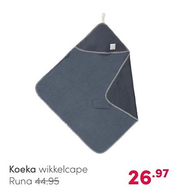 Aanbiedingen Koeka wikkelcape runa - Koeka - Geldig van 09/05/2021 tot 15/05/2021 bij Baby & Tiener Megastore