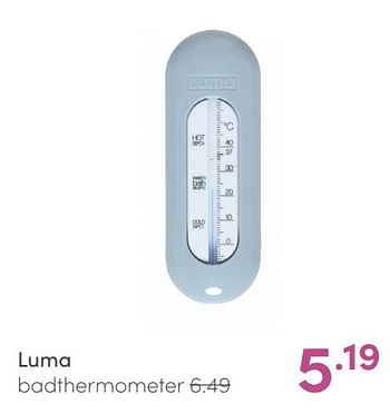 Aanbiedingen Luma badthermometer - Luma Babycare - Geldig van 09/05/2021 tot 15/05/2021 bij Baby & Tiener Megastore