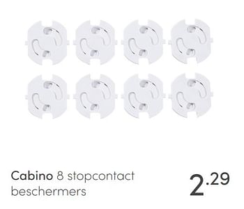 Aanbiedingen Cabino 8 stopcontact beschermers - Cabino - Geldig van 09/05/2021 tot 15/05/2021 bij Baby & Tiener Megastore