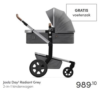 Aanbiedingen Joolz day 3 radiant grey 2-in-1 kinderwagen - Joolz - Geldig van 09/05/2021 tot 15/05/2021 bij Baby & Tiener Megastore