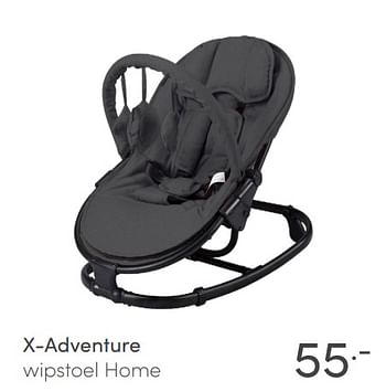Aanbiedingen X-adventure wipstoel home - Xadventure - Geldig van 09/05/2021 tot 15/05/2021 bij Baby & Tiener Megastore