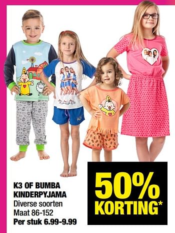 Aanbiedingen K3 of bumba kinderpyjama - K3 - Geldig van 10/05/2021 tot 24/05/2021 bij Big Bazar