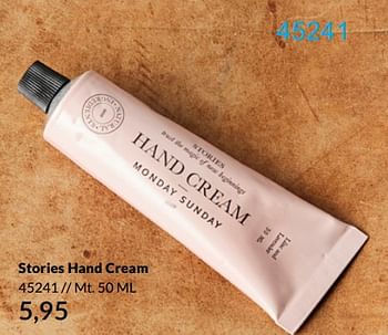 Aanbiedingen Stories hand cream - Huismerk - Bonaparte - Geldig van 29/04/2021 tot 30/06/2021 bij Bonaparte