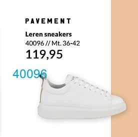 Aanbiedingen Leren sneakers - Pavement - Geldig van 29/04/2021 tot 30/06/2021 bij Bonaparte