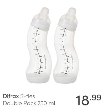 Aanbiedingen Difrax s-fles double pack - Difrax - Geldig van 16/05/2021 tot 22/05/2021 bij Baby & Tiener Megastore
