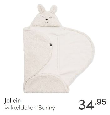 Aanbiedingen Jollein wikkeldeken bunny - Jollein - Geldig van 16/05/2021 tot 22/05/2021 bij Baby & Tiener Megastore