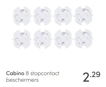 Aanbiedingen Cabino 8 stopcontact beschermers - Cabino - Geldig van 16/05/2021 tot 22/05/2021 bij Baby & Tiener Megastore