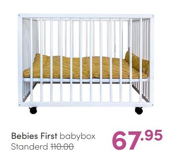 Aanbiedingen Bebies first babybox standerd - bebiesfirst - Geldig van 16/05/2021 tot 22/05/2021 bij Baby & Tiener Megastore